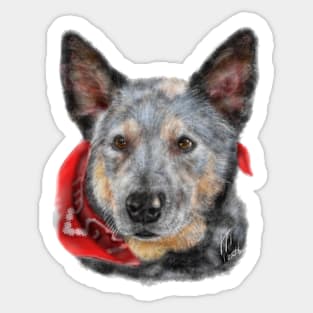 Australian Cattle Dog with a Red Bandana Sticker